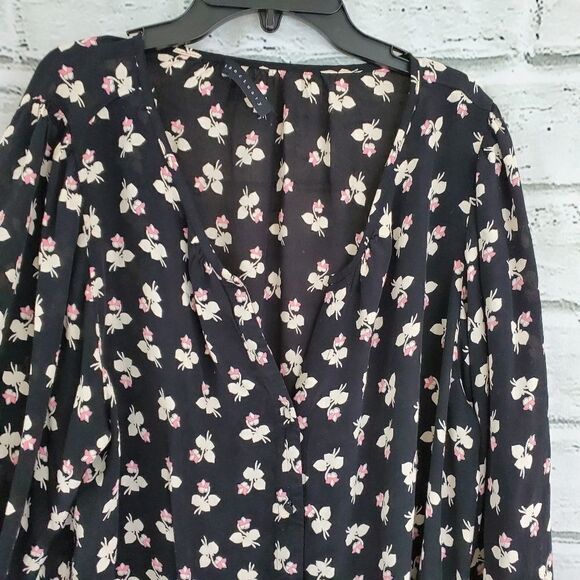 Sanctuary alia button up floral print rayon top - Picture 5 of 8